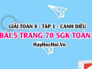 Giải bài 5 trang 70 Toán 8 Tập 1 SGK Cánh Diều
